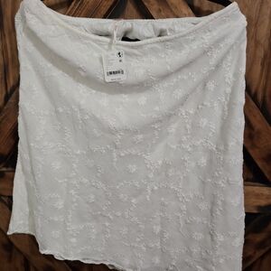 Zara White Floral Mini Skirt